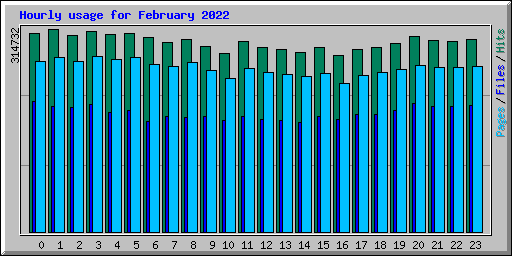 Hourly usage for February 2022