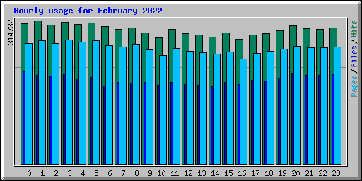 Hourly usage for February 2022