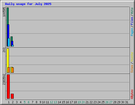 Daily usage for July 2025