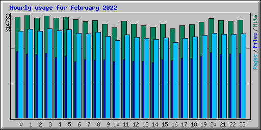 Hourly usage for February 2022