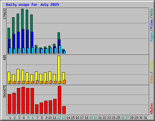 Daily usage for July 2025