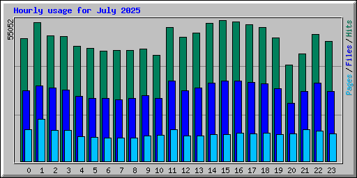 Hourly usage for July 2025